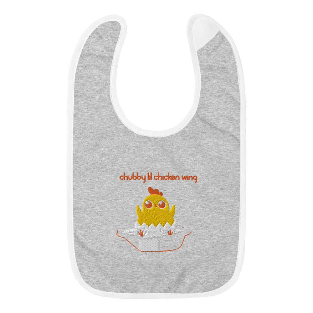Chubby Lil Chicken Wing: Embroidered Baby Bib